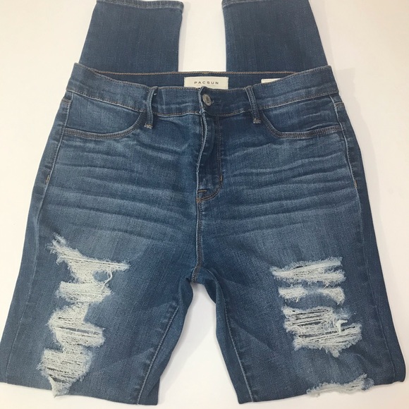PacSun 89% Cotton Distressed Skinny Jeans - 28 - Picture 8 of 16